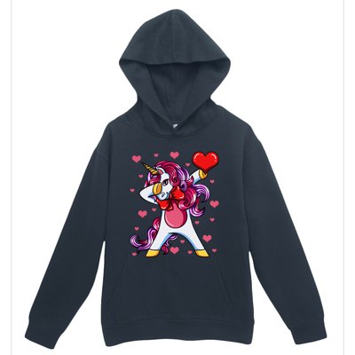 Dabbing Unicorn Valentine's Day Heart Love Great Gift Urban Pullover Hoodie