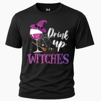 Drink Up Witches Wine Lover Drinking Halloween Costume Cooling Performance Crew T-Shirt