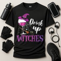Drink Up Witches Wine Lover Drinking Halloween Costume Cooling Performance Crew T-Shirt