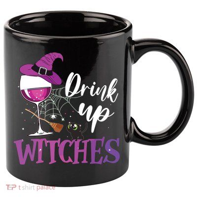 Drink Up Witches Wine Lover Drinking Halloween Costume 11oz C Handle Ceramic Mug