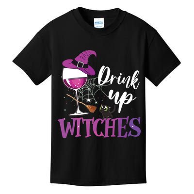 Drink Up Witches Wine Lover Drinking Halloween Costume Kids T-Shirt