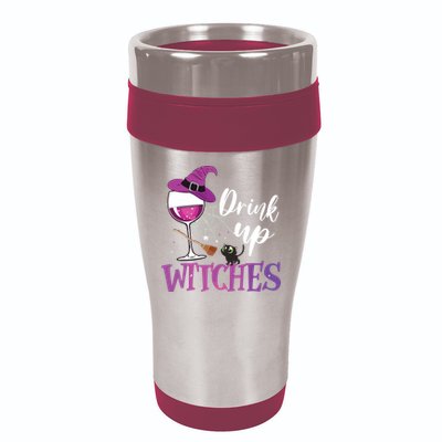 Drink Up Witches Wine Lover Drinking Halloween Costume 16oz Travel Tumbler