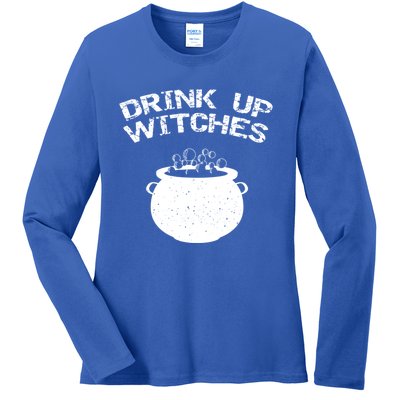 Distressed Up Witches Gift Ladies Long Sleeve Shirt