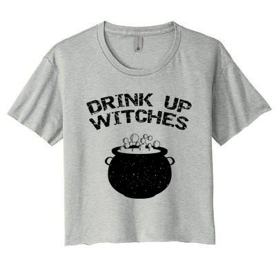 Distressed Up Witches Gift Women's Crop Top Tee