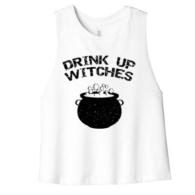 Distressed Up Witches Gift Women's Racerback Cropped Tank