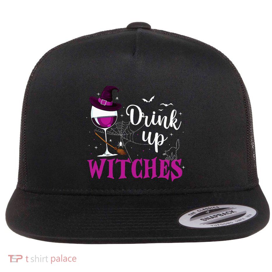 Drink Up Witches Wine Lover Drinking Halloween Costume Flatbill Hat