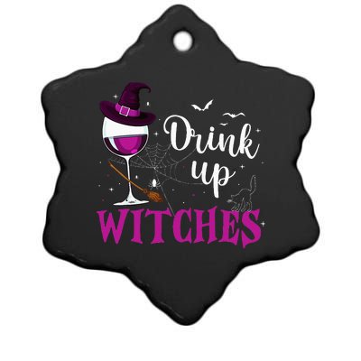 Drink Up Witches Wine Lover Drinking Halloween Costume Ceramic Star Ornament