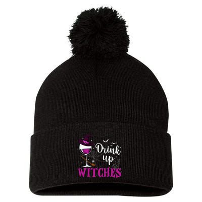 Drink Up Witches Wine Lover Drinking Halloween Costume Pom Pom 12in Knit Beanie