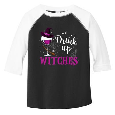 Drink Up Witches Wine Lover Drinking Halloween Costume Toddler Fine Jersey T-Shirt