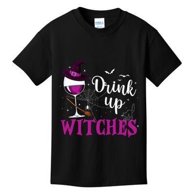 Drink Up Witches Wine Lover Drinking Halloween Costume Kids T-Shirt