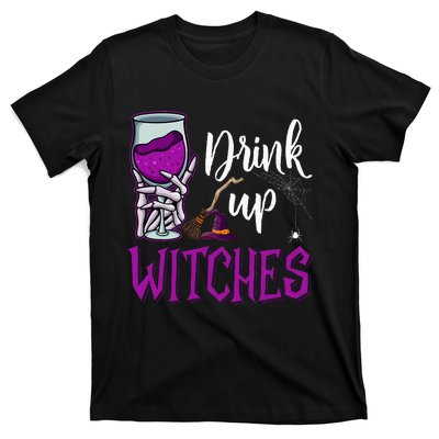 Drink Up Witches Wine Lover Drinking Halloween T-Shirt