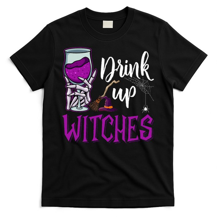 Drink Up Witches Wine Lover Drinking Halloween T-Shirt