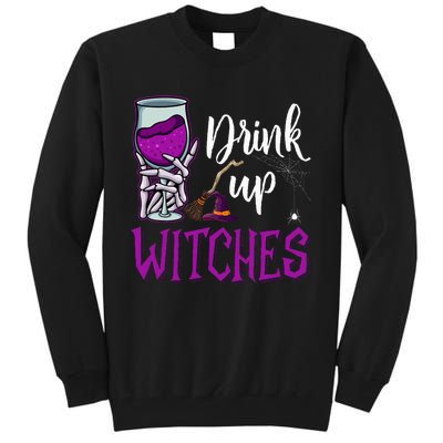 Drink Up Witches Wine Lover Drinking Halloween Tall Sweatshirt