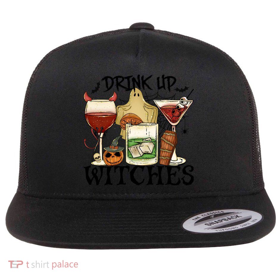 Drink Up Witches Halloween Witch Drinking Party Gift Flatbill Hat