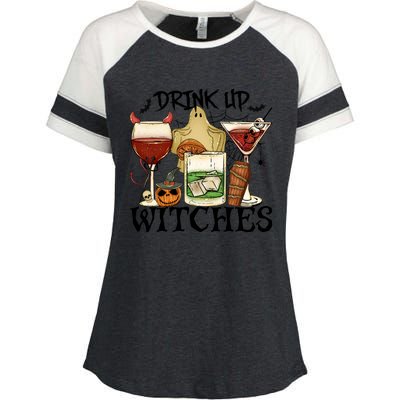 Drink Up Witches Halloween Witch Drinking Party Gift Enza Ladies Jersey Colorblock Tee