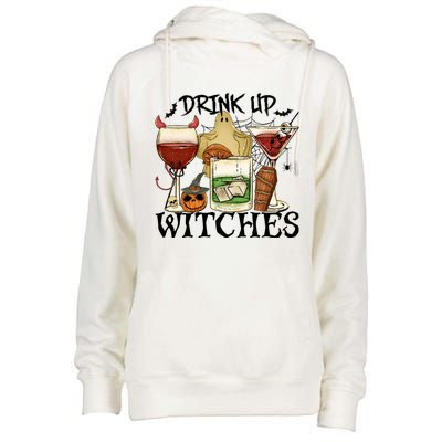 Drink Up Witches Halloween Witch Drinking Party Gift Womens Funnel Neck Pullover Hood