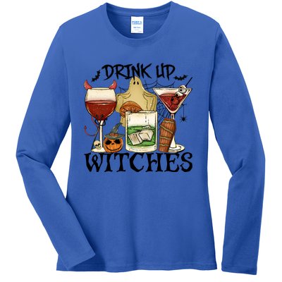 Drink Up Witches Halloween Witch Drinking Party Gift Ladies Long Sleeve Shirt