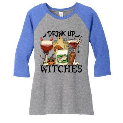 Drink Up Witches Halloween Witch Drinking Party Gift Women's Tri-Blend 3/4-Sleeve Raglan Shirt