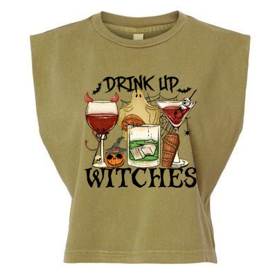 Drink Up Witches Halloween Witch Drinking Party Gift Garment-Dyed Women's Muscle Tee