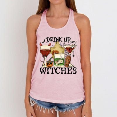 Drink Up Witches Halloween Witch Drinking Party Gift Women's Knotted Racerback Tank