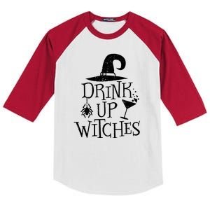 Drink Up Witches Funny Halloween Kids Colorblock Raglan Jersey