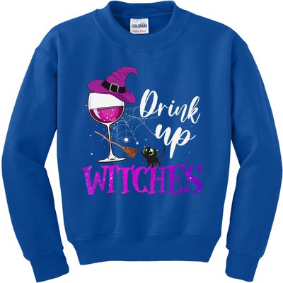 Drink Up Witches Wine Lover Drinking Halloween Costume Kids Sweatshirt