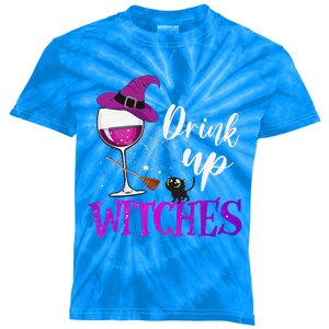 Drink Up Witches Wine Lover Drinking Halloween Costume Kids Tie-Dye T-Shirt