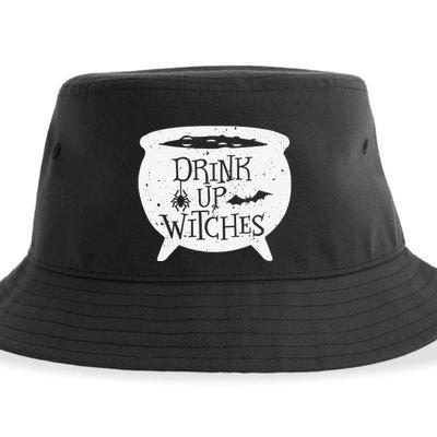Drink Up Witches Funny Witch Cauldron Halloween Sustainable Bucket Hat