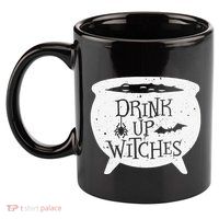 Drink Up Witches Funny Witch Cauldron Halloween 11oz C Handle Ceramic Mug
