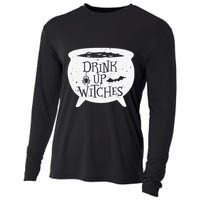 Drink Up Witches Funny Witch Cauldron Halloween Cooling Performance Long Sleeve Crew