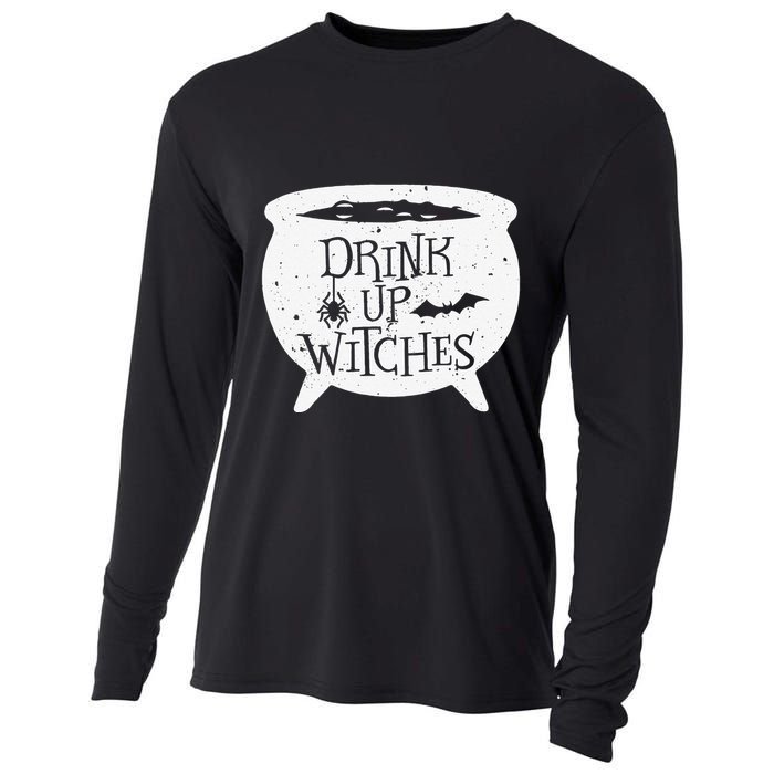 Drink Up Witches Funny Witch Cauldron Halloween Cooling Performance Long Sleeve Crew