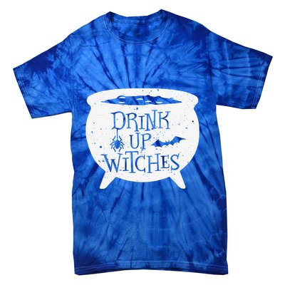 Drink Up Witches Funny Witch Cauldron Halloween Tie-Dye T-Shirt