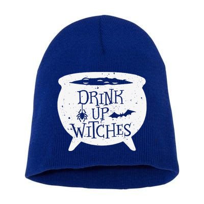 Drink Up Witches Funny Witch Cauldron Halloween Short Acrylic Beanie