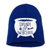 Drink Up Witches Funny Witch Cauldron Halloween Short Acrylic Beanie