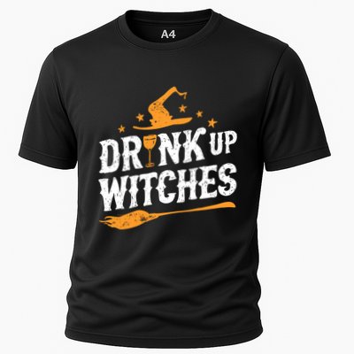 Drink Up Witches Funny Halloween Witch Drinking Wine Performance Shirt