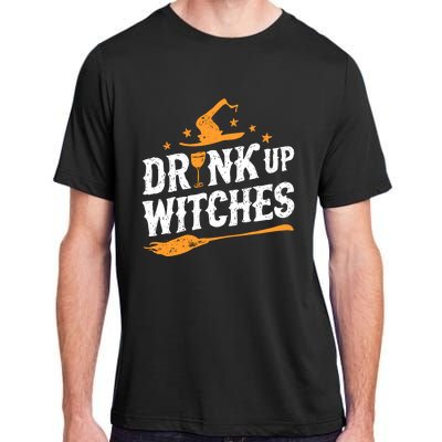 Drink Up Witches Funny Halloween Witch Drinking Wine Adult ChromaSoft Performance T-Shirt