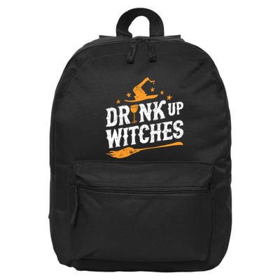 Drink Up Witches Funny Halloween Witch Drinking Wine 16 in Basic Backpack