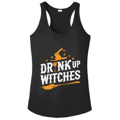 Drink Up Witches Funny Halloween Witch Drinking Wine Ladies PosiCharge Competitor Racerback Tank