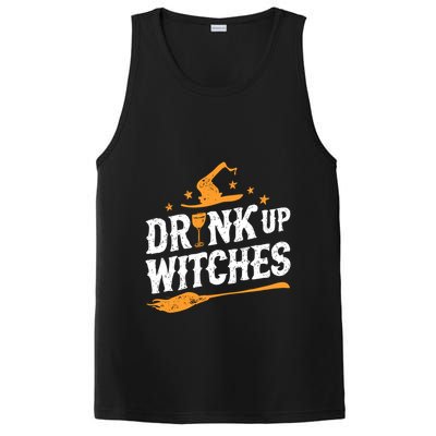 Drink Up Witches Funny Halloween Witch Drinking Wine PosiCharge Competitor Tank