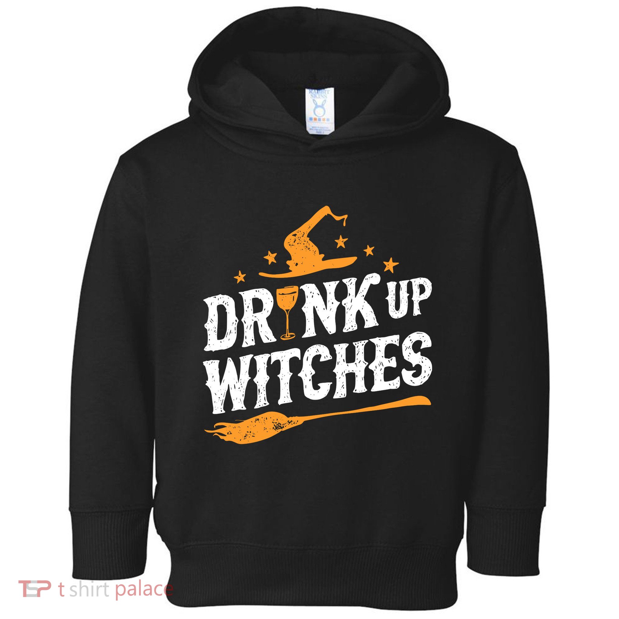 Drink Up Witches Funny Halloween Witch Drinking Wine Toddler Hoodie