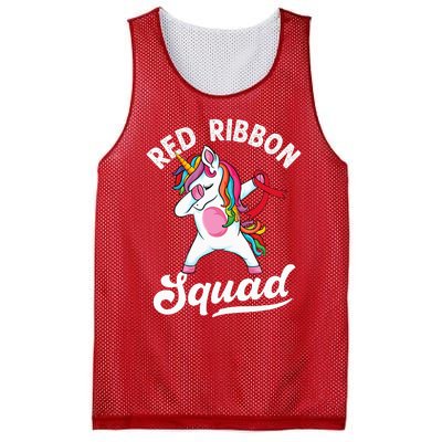 Dabbing unicorn We Wear Red For Red Ribbon Week Awareness Mesh Reversible Basketball Jersey Tank