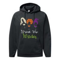 Drink Up Witches Halloween Women Hallowine Wine Lover Performance Fleece Hoodie