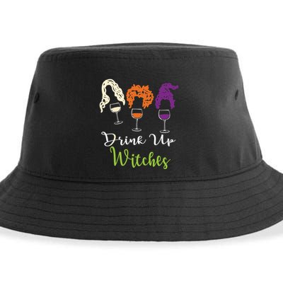 Drink Up Witches Halloween Women Hallowine Wine Lover Sustainable Bucket Hat