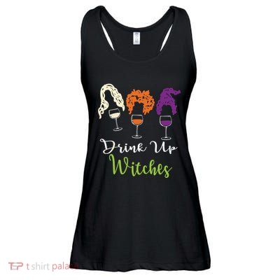 Drink Up Witches Halloween Women Hallowine Wine Lover Ladies Essential Flowy Tank