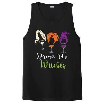 Drink Up Witches Halloween Women Hallowine Wine Lover PosiCharge Competitor Tank