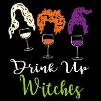 Drink Up Witches Halloween Women Hallowine Wine Lover Women's V-Neck T-Shirt