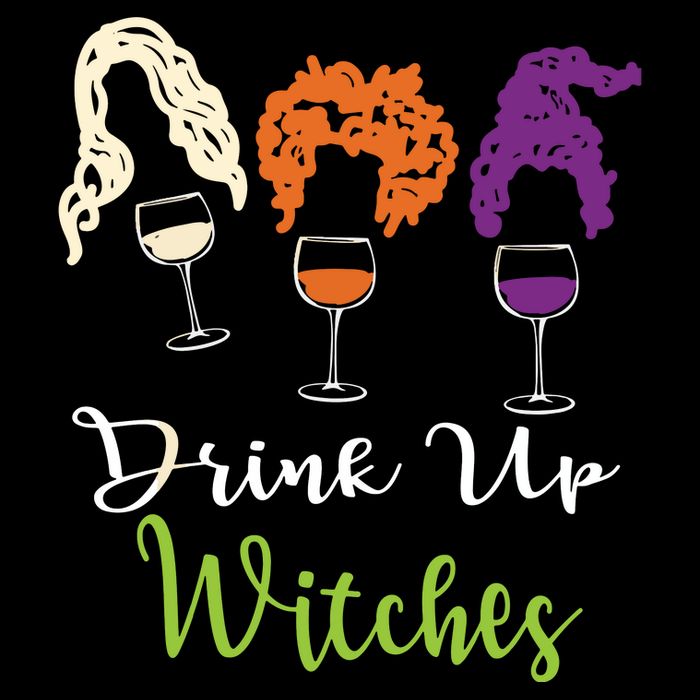 Drink Up Witches Halloween Women Hallowine Wine Lover Women's V-Neck T-Shirt
