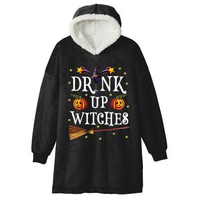 Drink Up Witches Wine Party Halloween Drinking Hooded Wearable Blanket