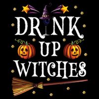Drink Up Witches Wine Party Halloween Drinking Flat Bill Trucker Hat