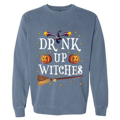 Drink Up Witches Wine Party Halloween Drinking Garment-Dyed Sweatshirt